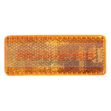 Amber Orange 90mm x 40mm Rectangular Stick On Self Adhesive Side Reflector